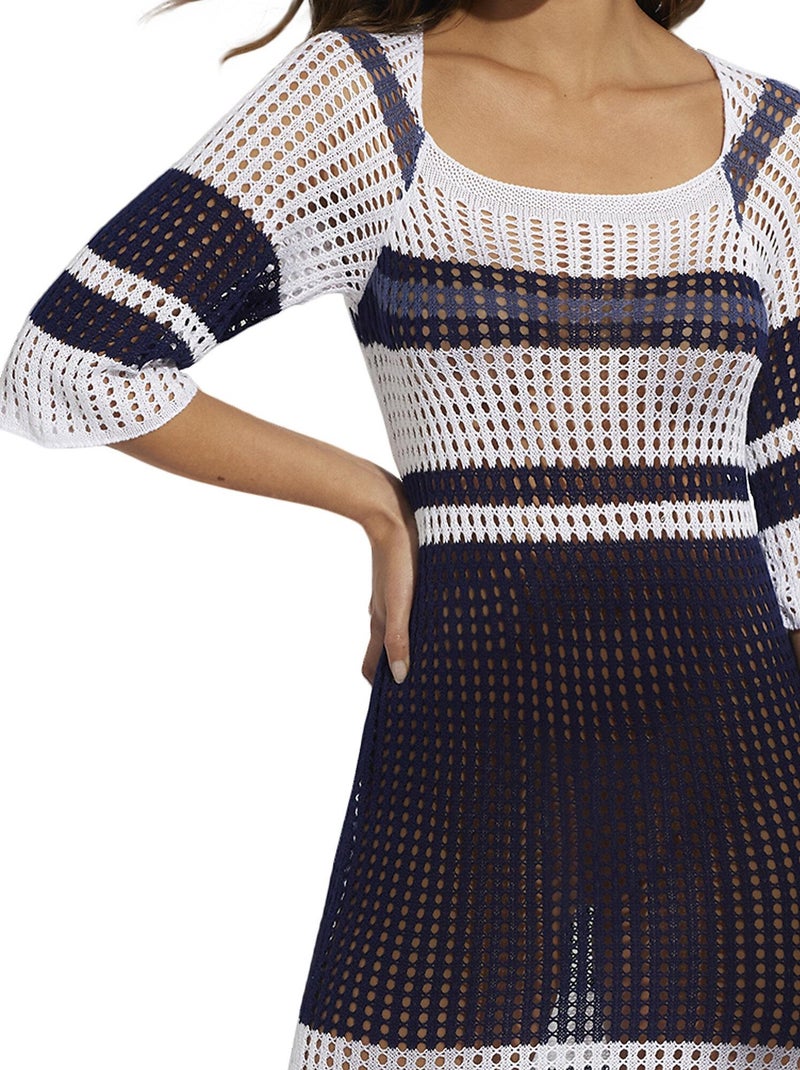 Robe longue de plage Mykonos Bleu marine - Kiabi