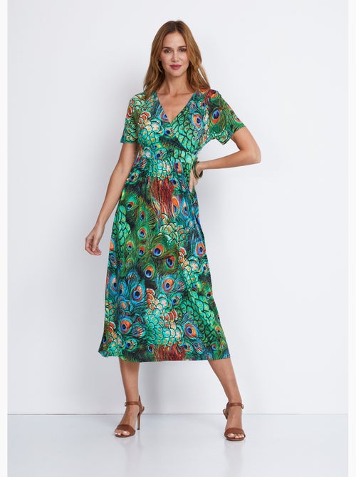 Robe longue décolleté effet cache-coeur - Afibel - Kiabi