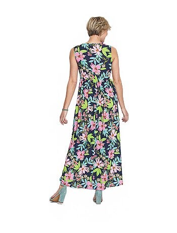 Robe longue décolleté effet cache-coeur