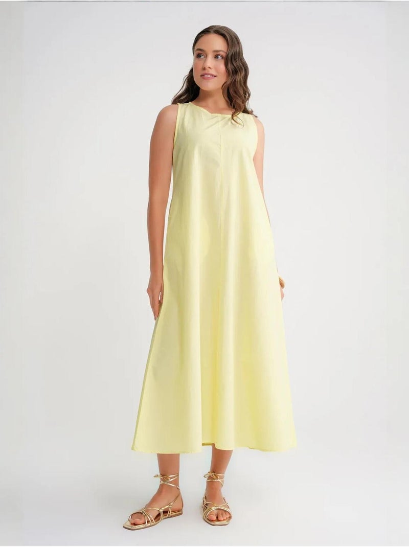 Robe longue décontractée avec fermeture à boutons et poches mixray Jaune citron - Kiabi