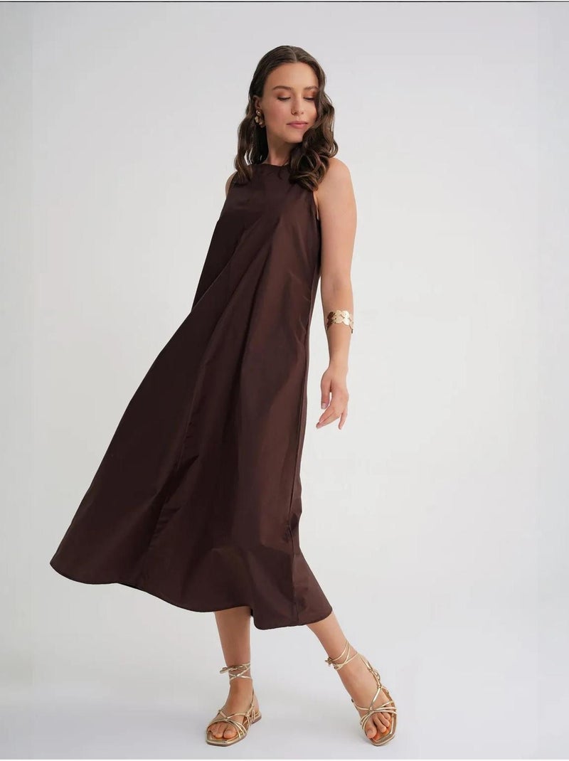 Robe longue décontractée avec fermeture à boutons et poches mixray Marron chocolat - Kiabi