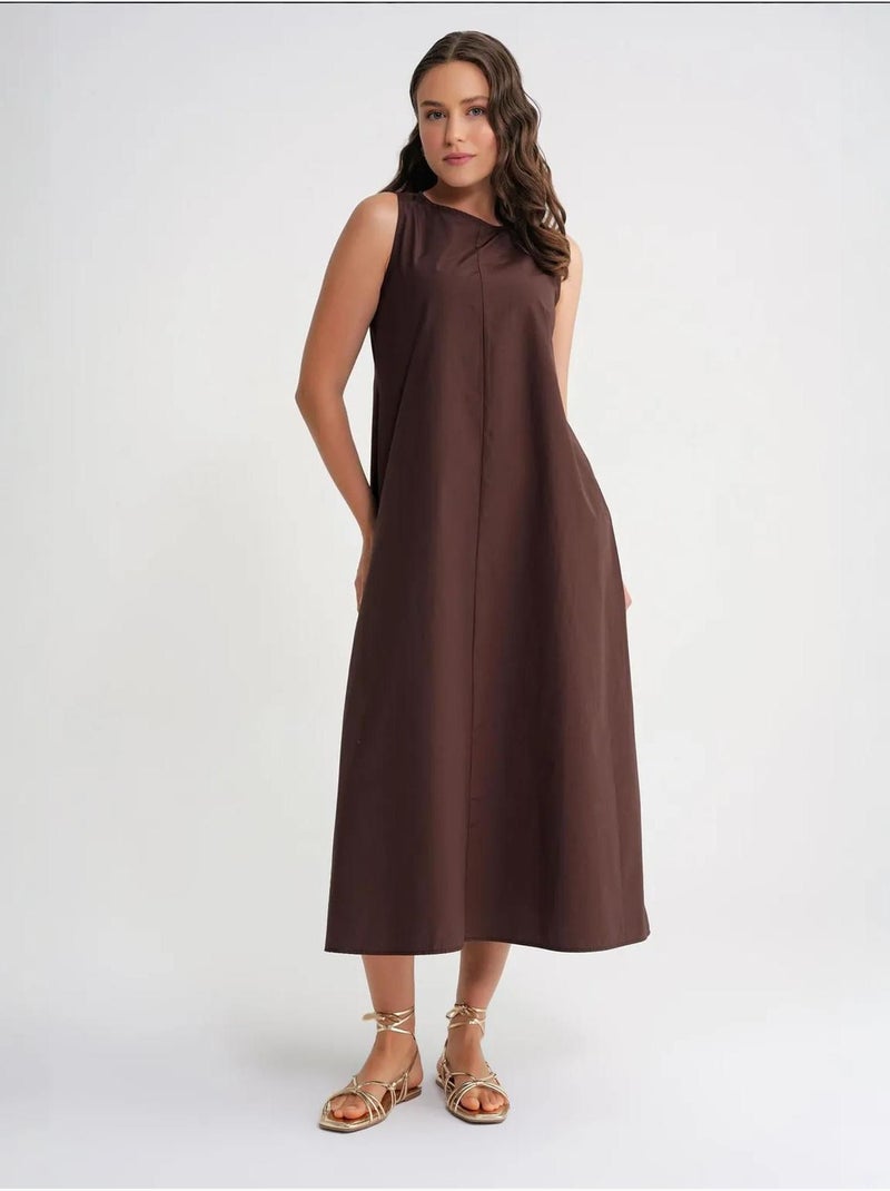 Robe longue décontractée avec fermeture à boutons et poches mixray Marron chocolat - Kiabi