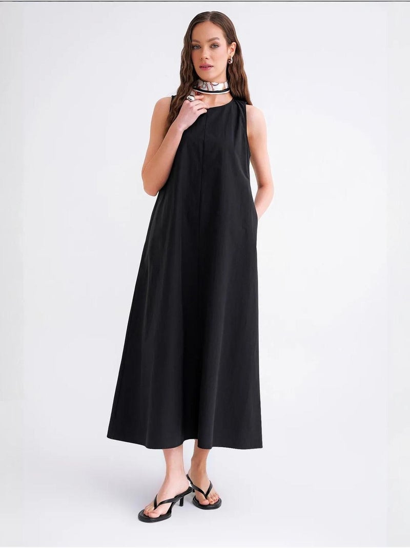 Robe longue décontractée avec fermeture à boutons et poches mixray Noir - Kiabi