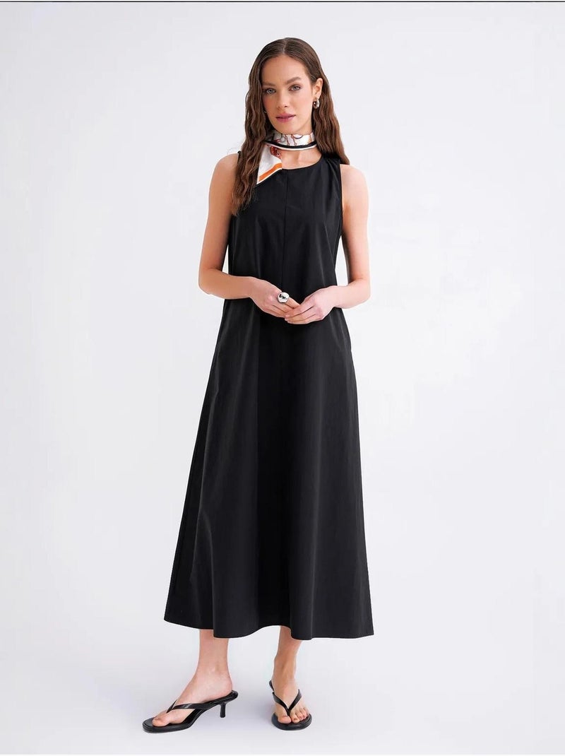 Robe longue décontractée avec fermeture à boutons et poches mixray Noir - Kiabi