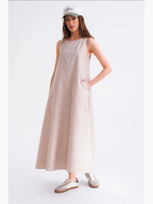 Robe longue décontractée avec fermeture à boutons et poches mixray - Kiabi