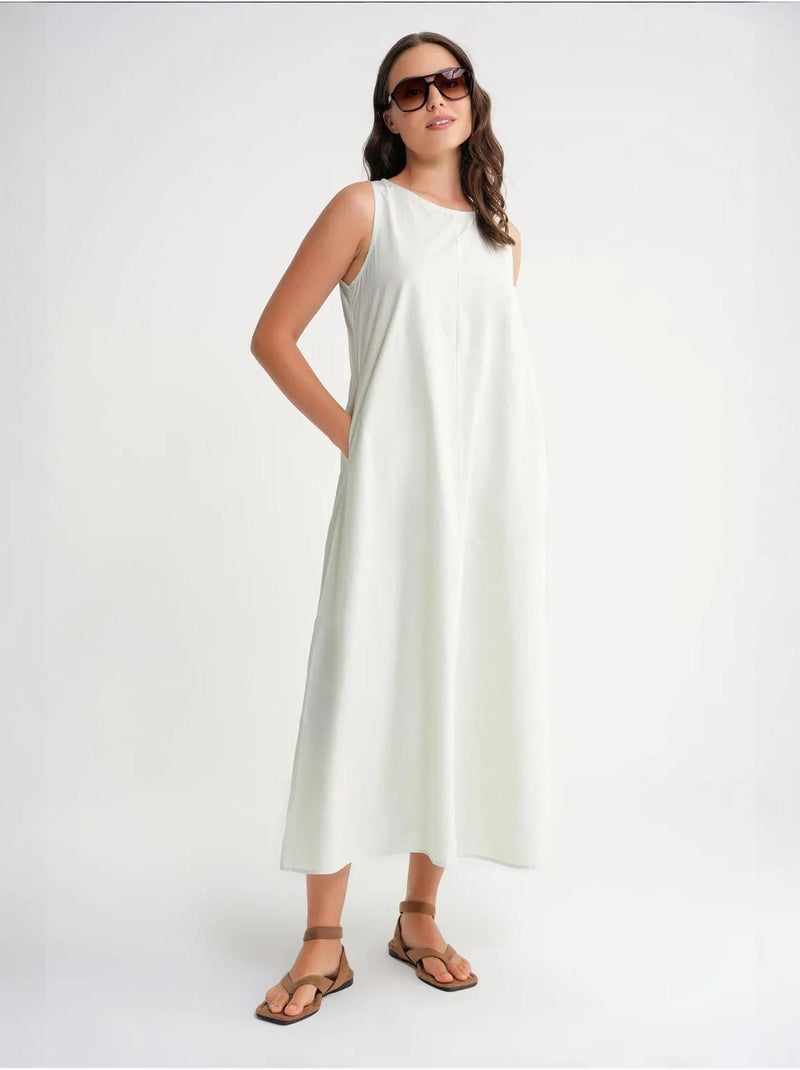 Robe longue décontractée avec fermeture à boutons et poches mixray Vert pastel - Kiabi