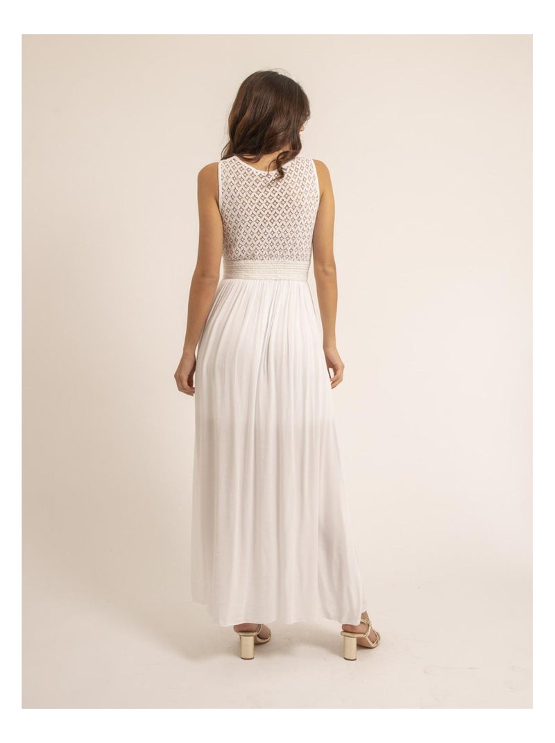Robe longue dentelle IPALENE Blanc - Kiabi