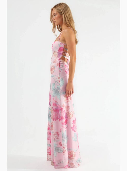 Robe longue dos nu à fleurs hiccup - Kiabi