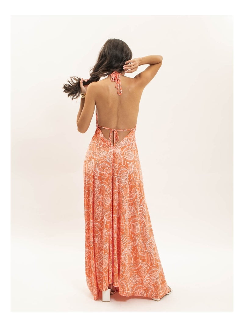 Robe longue dos nu IPIZA Orange - Kiabi