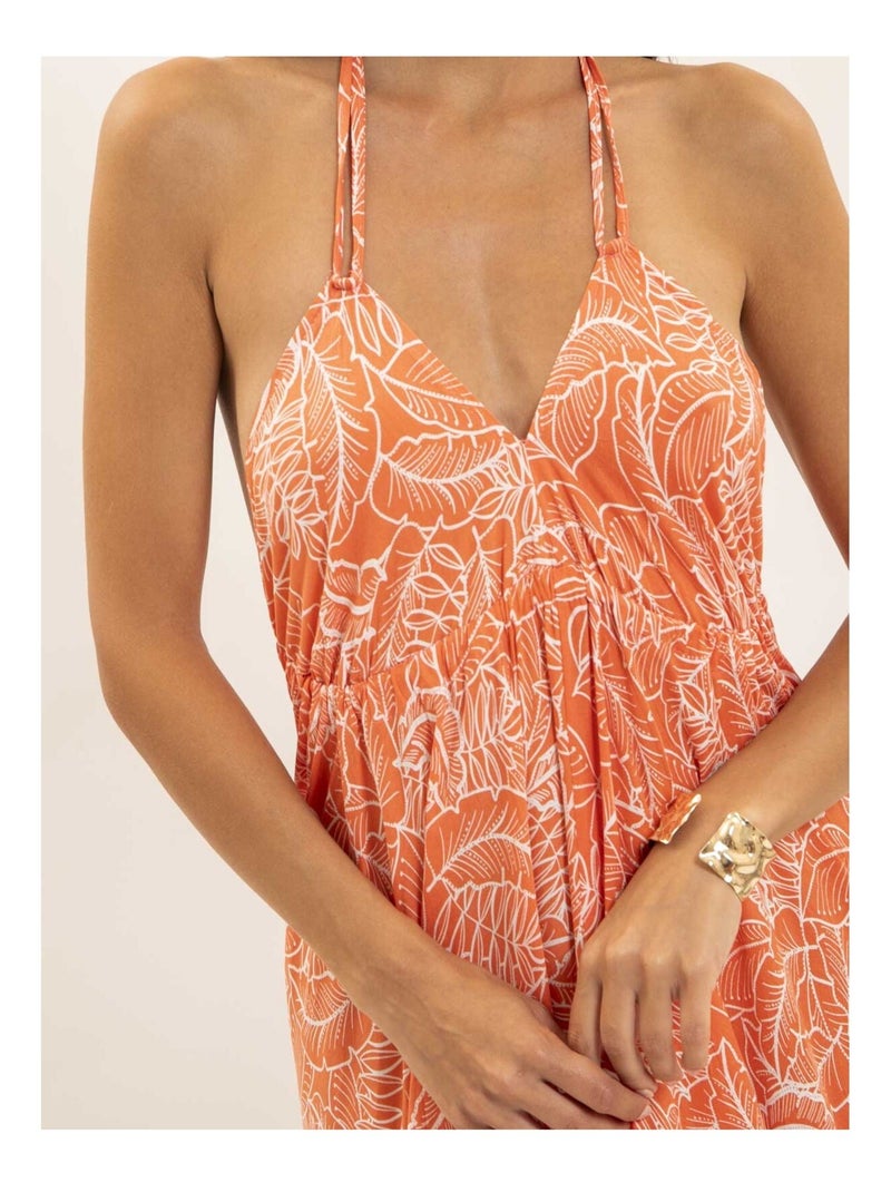 Robe longue dos nu IPIZA Orange - Kiabi