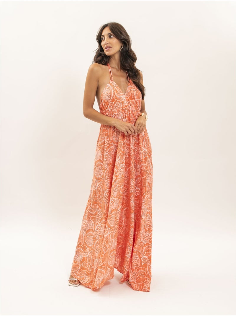 Robe longue dos nu IPIZA Orange - Kiabi