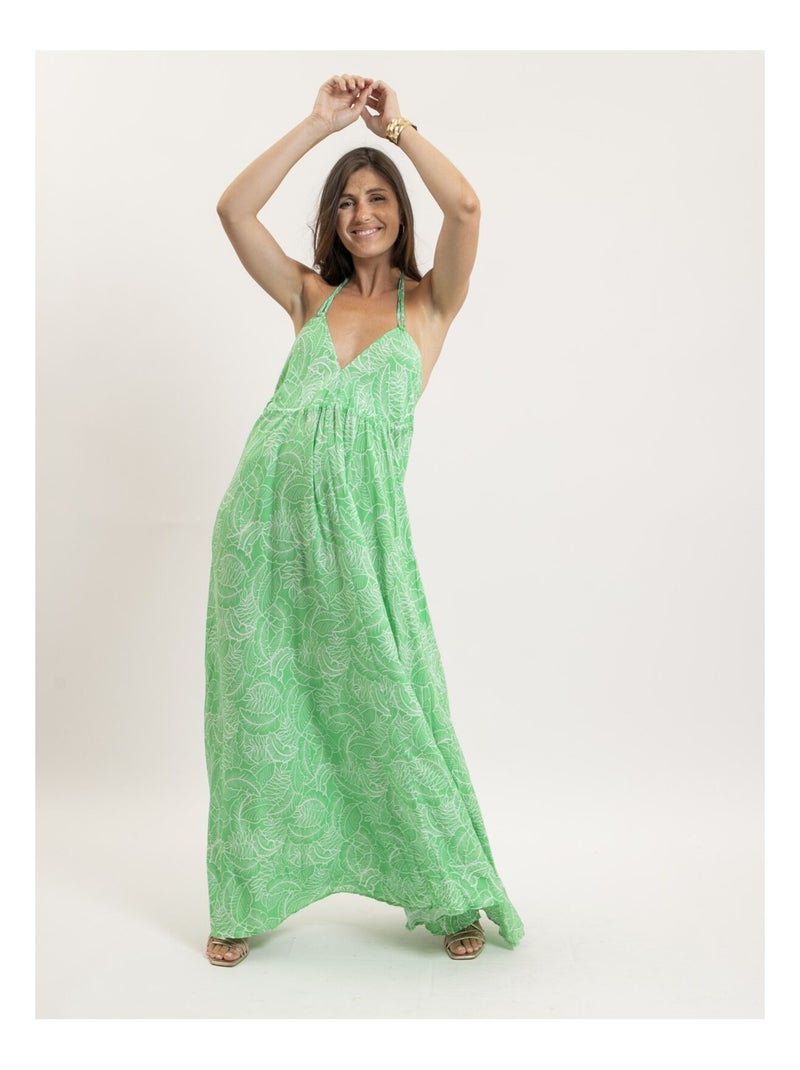 Robe longue dos nu IPIZA Vert - Kiabi