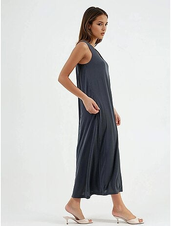 Robe longue drapée à col en v busem