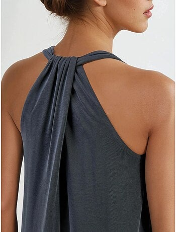 Robe longue drapée à col en v busem