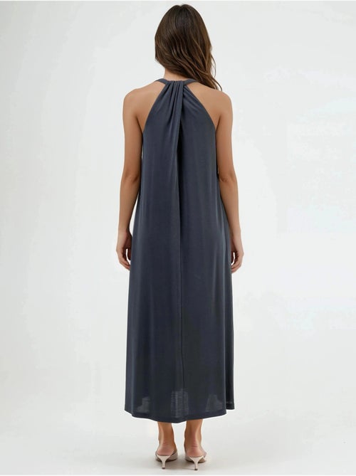 Robe longue drapée à col en v busem - Kiabi Robe longue drapée à col en v busem - Kiabi