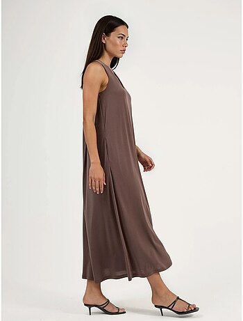 Robe longue drapée à col en v busem
