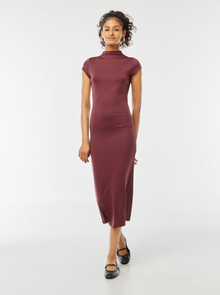 Robe longue effet peau pêche