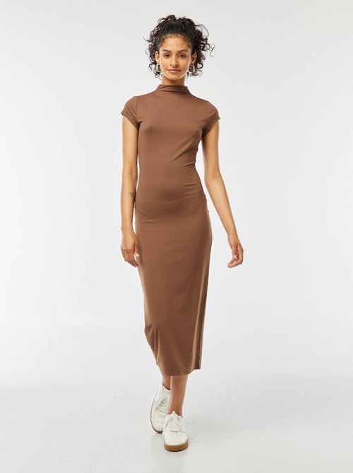 Robe longue effet peau pêche - Kiabi