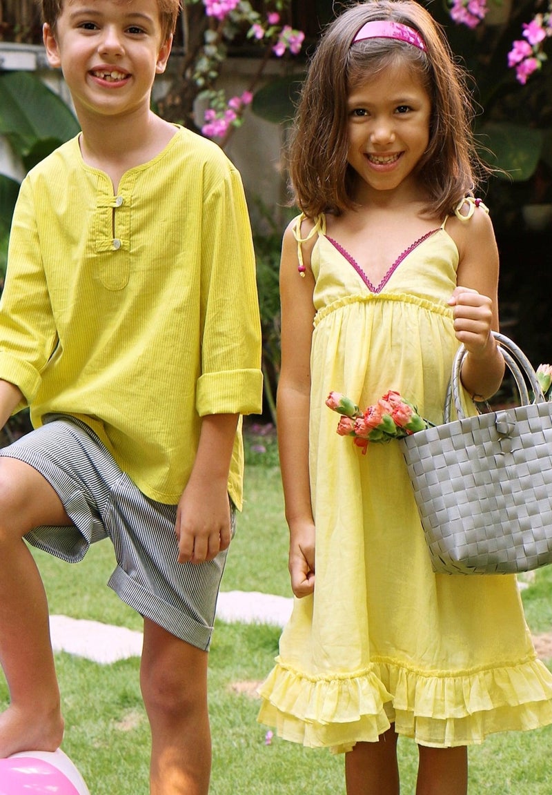 Robe longue     effet soie jaune  EUGENIE - 'LA FAUTE A VOLTAIRE' Jaune - Kiabi