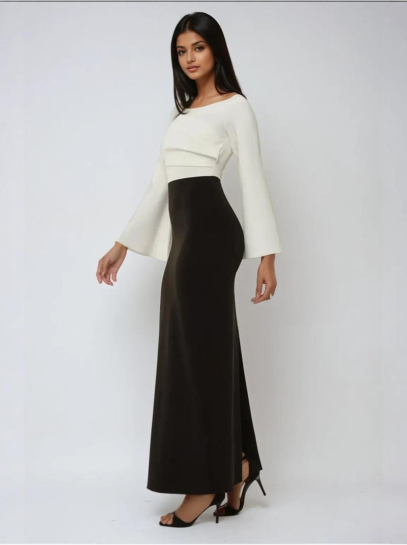 Robe longue élégante et exclusive sur mesure Noir - Kiabi