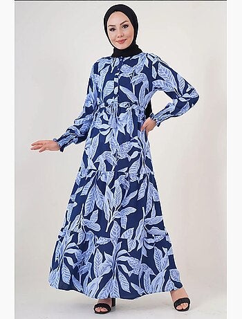 Robe longue en crêpe de viscose à fleurs bdart