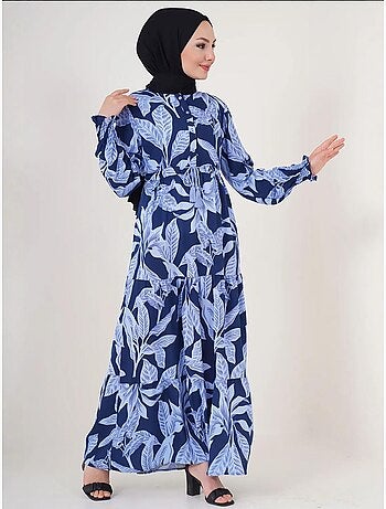 Robe longue en crêpe de viscose à fleurs bdart