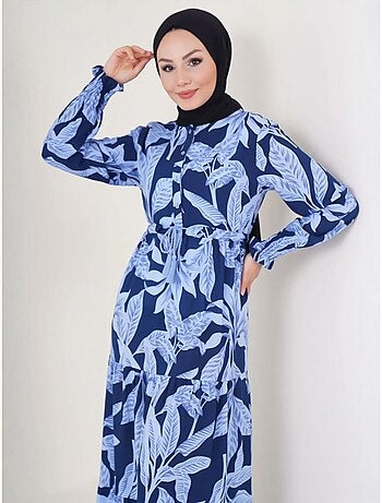 Robe longue en crêpe de viscose à fleurs bdart