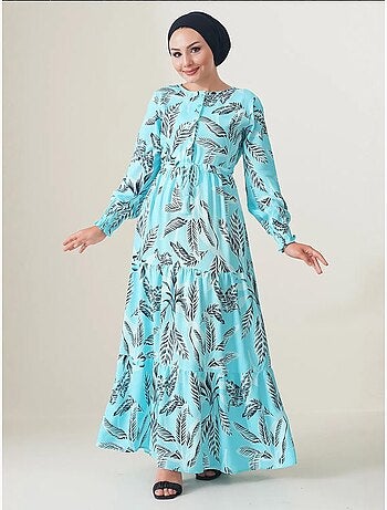 Robe longue en crêpe de viscose à fleurs bdart