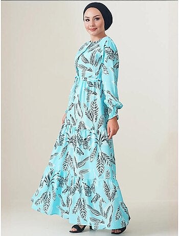 Robe longue en crêpe de viscose à fleurs bdart