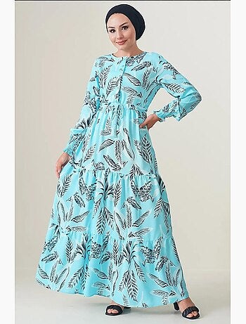 Robe longue en crêpe de viscose à fleurs bdart