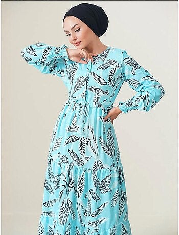 Robe longue en crêpe de viscose à fleurs bdart
