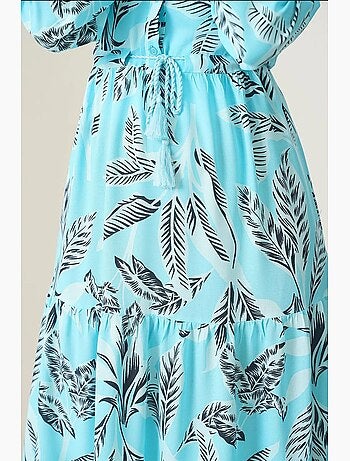 Robe longue en crêpe de viscose à fleurs bdart