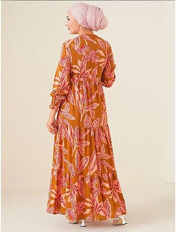 Robe longue en crêpe de viscose à fleurs bdart