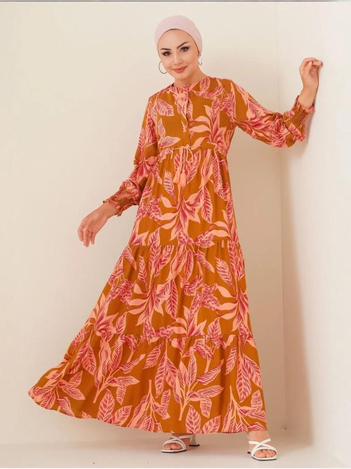 Robe longue en crêpe de viscose à fleurs bdart - Kiabi
