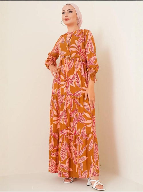 Robe longue en crêpe de viscose à fleurs bdart - Kiabi