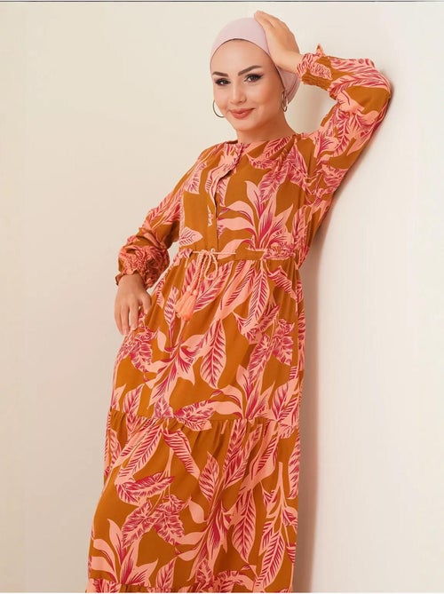 Robe longue en crêpe de viscose à fleurs bdart - Kiabi