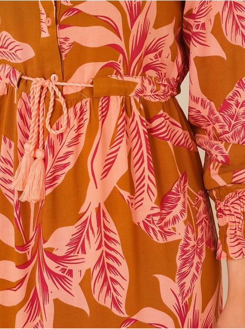 Robe longue en crêpe de viscose à fleurs bdart - Kiabi