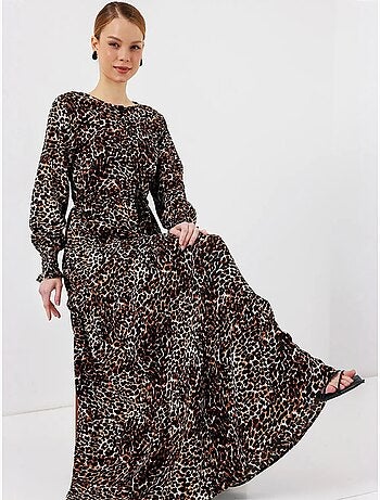 Robe longue en crêpe de viscose à fleurs bdart