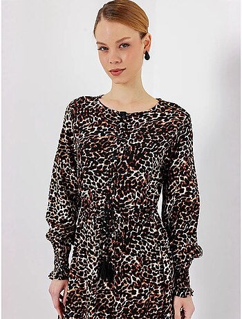 Robe longue en crêpe de viscose à fleurs bdart