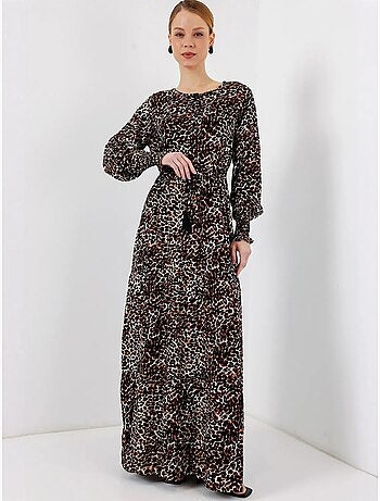 Robe longue en crêpe de viscose à fleurs bdart