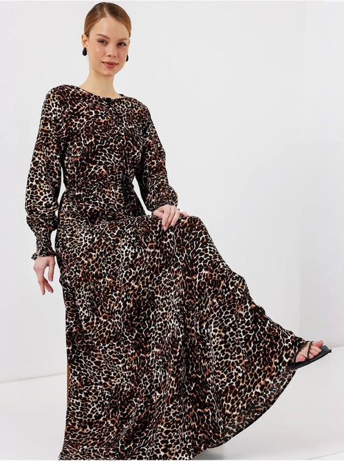 Robe longue en crêpe de viscose à fleurs bdart - Kiabi