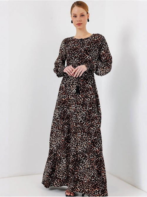 Robe longue en crêpe de viscose à fleurs bdart - Kiabi