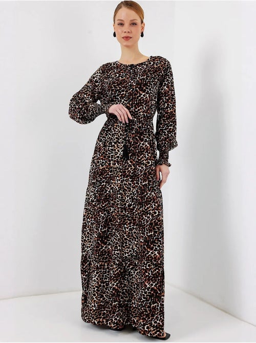 Robe longue en crêpe de viscose à fleurs bdart - Kiabi