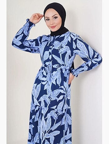 Robe longue en crêpe de viscose à fleurs bdart
