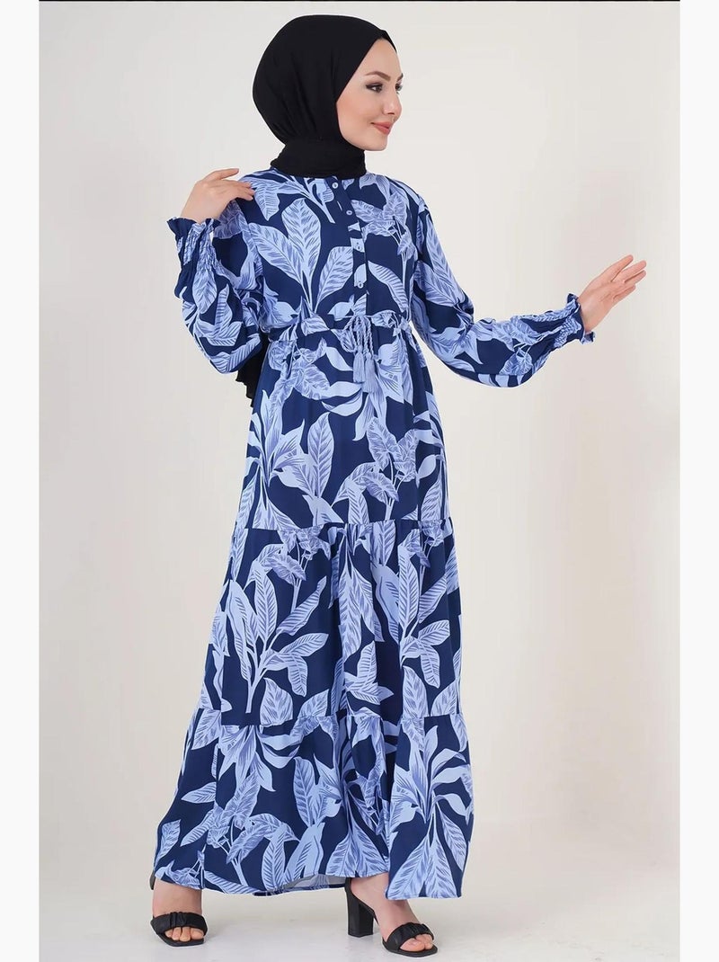 Robe longue en crêpe de viscose à fleurs bdart Multicolore - Kiabi