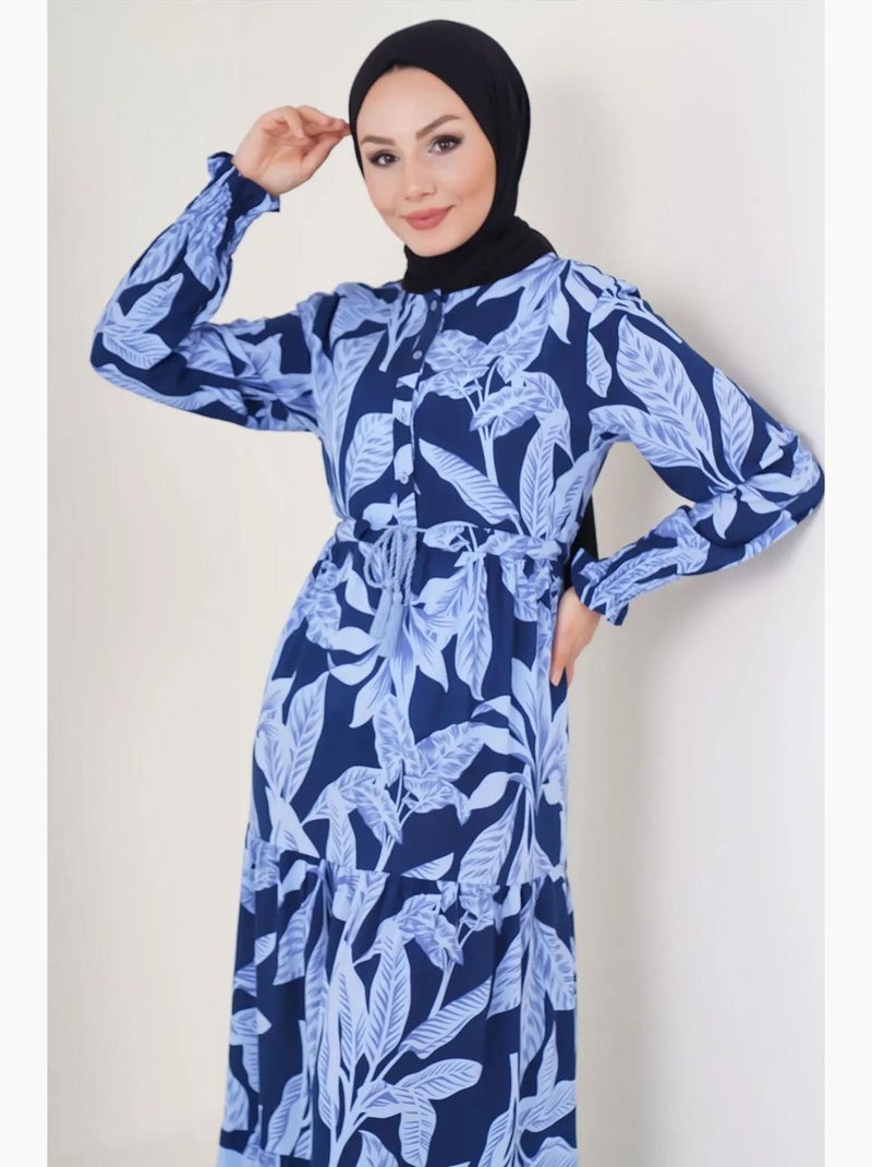 Robe longue en crêpe de viscose à fleurs bdart Multicolore - Kiabi