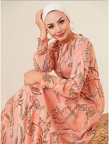 Robe longue en crêpe de viscose à fleurs bdart
