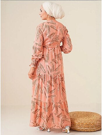 Robe longue en crêpe de viscose à fleurs bdart