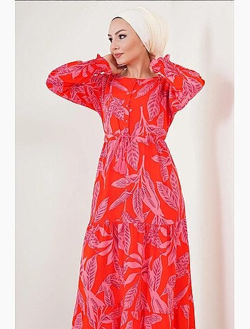 Robe longue en crêpe de viscose à fleurs bdart