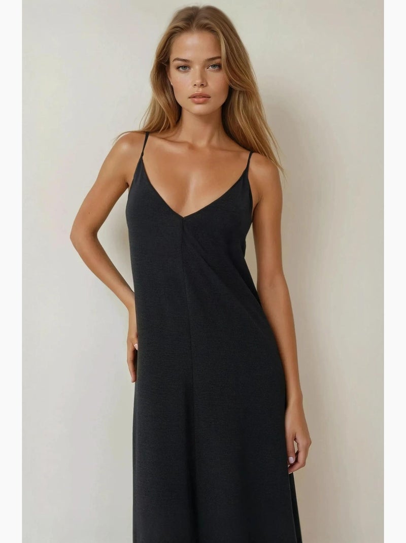 Robe longue en forme de a hiccup Noir - Kiabi